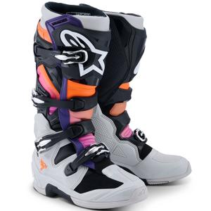 Мотоциклетни ботуши Alpinestars Tech 7 черно-светло сиво-флуоресцентно оранжево-градиент