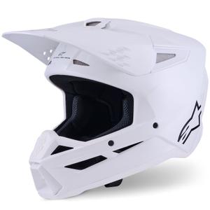 Каска за мотокрос Alpinestars S-M3 Solid, бяла