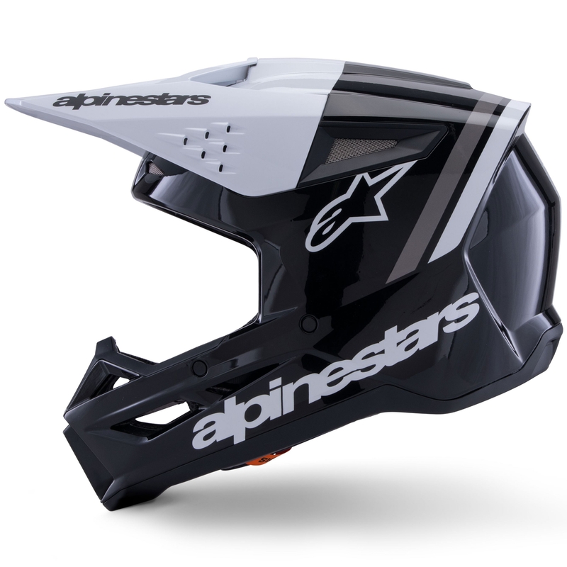 Мотокрос каска Alpinestars S-M3 Radium черно-бяло-сива