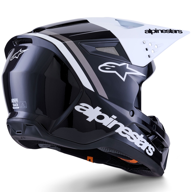Мотокрос каска Alpinestars S-M3 Radium черно-бяло-сива