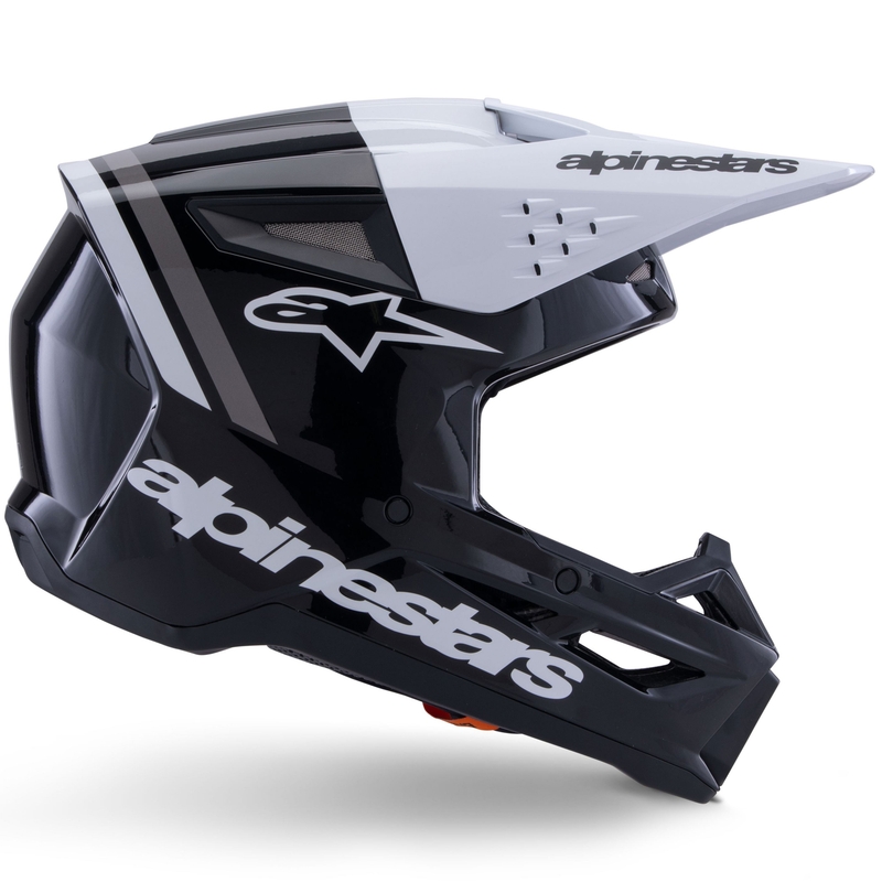 Мотокрос каска Alpinestars S-M3 Radium черно-бяло-сива