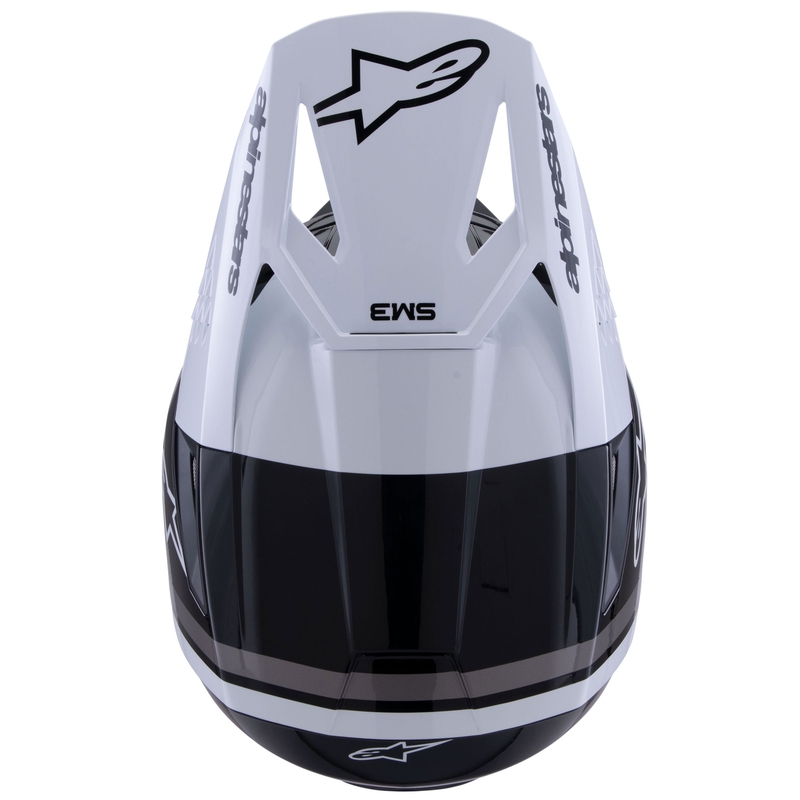 Мотокрос каска Alpinestars S-M3 Radium черно-бяло-сива