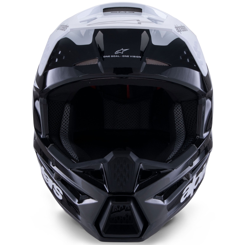 Мотокрос каска Alpinestars S-M3 Radium черно-бяло-сива