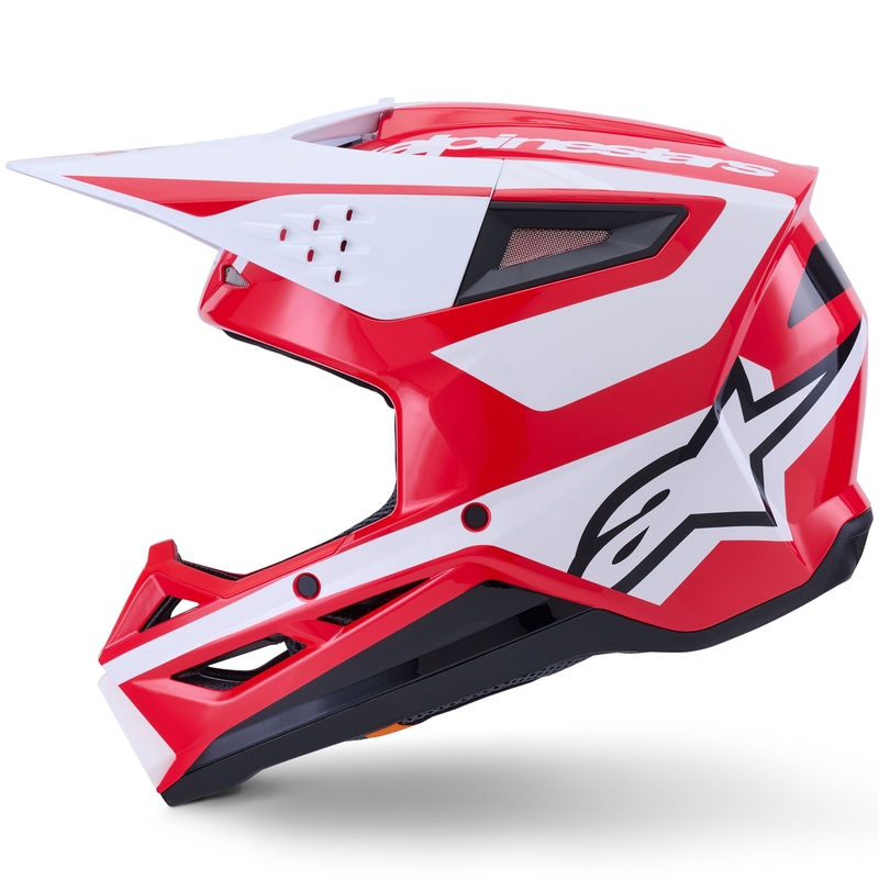 Каска за мотокрос Alpinestars S-M3 Heat, червено-бяло-черно