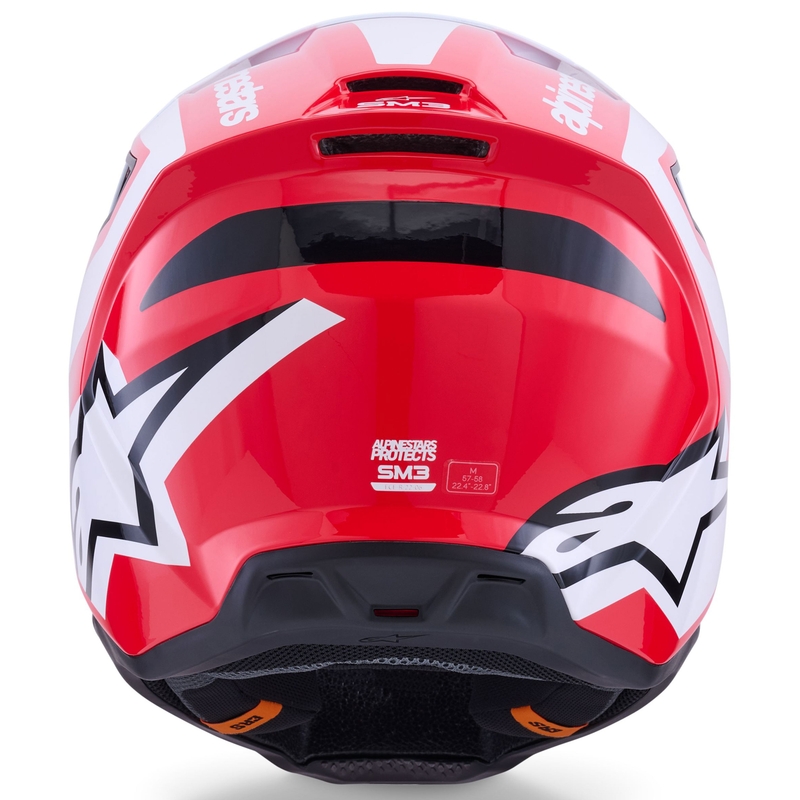 Каска за мотокрос Alpinestars S-M3 Heat, червено-бяло-черно