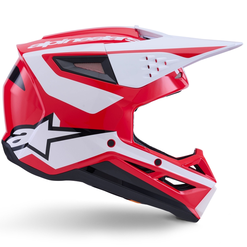 Каска за мотокрос Alpinestars S-M3 Heat, червено-бяло-черно