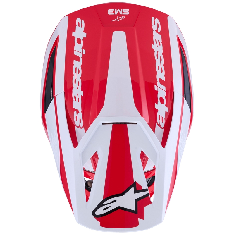 Каска за мотокрос Alpinestars S-M3 Heat, червено-бяло-черно