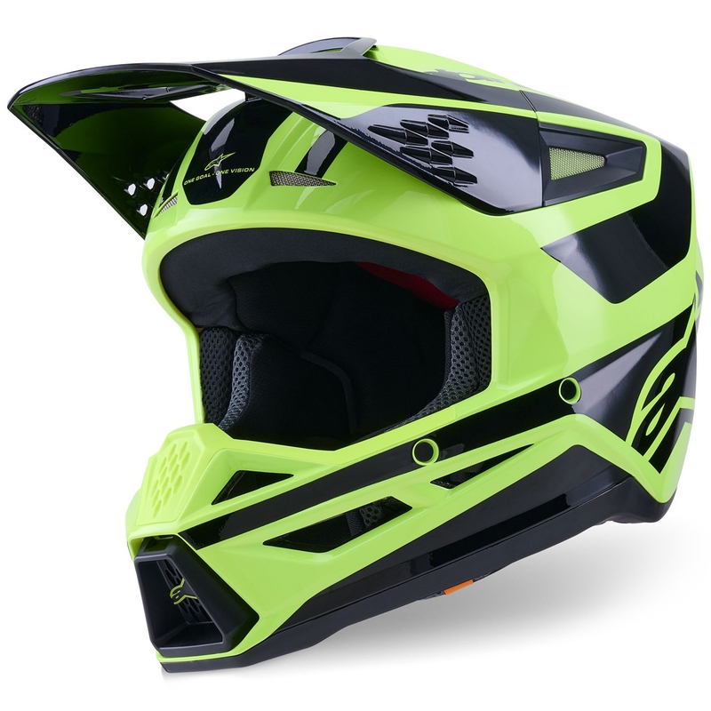 Alpinestars S-M3 Heat мотокрос каска флуоресцентно жълто-черна