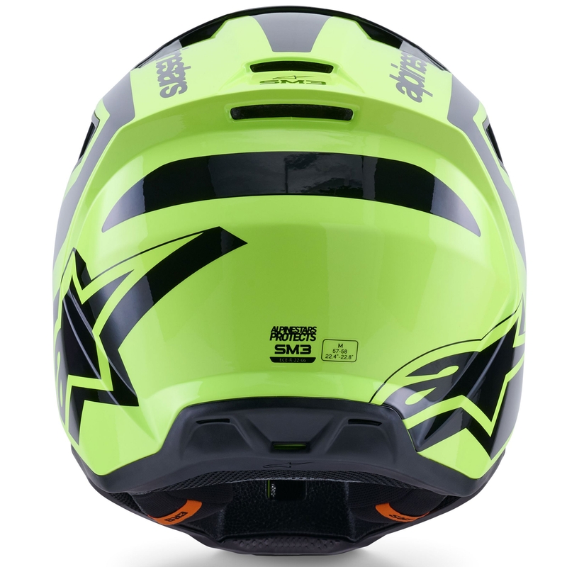 Alpinestars S-M3 Heat мотокрос каска флуоресцентно жълто-черна