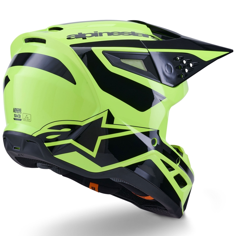 Alpinestars S-M3 Heat мотокрос каска флуоресцентно жълто-черна