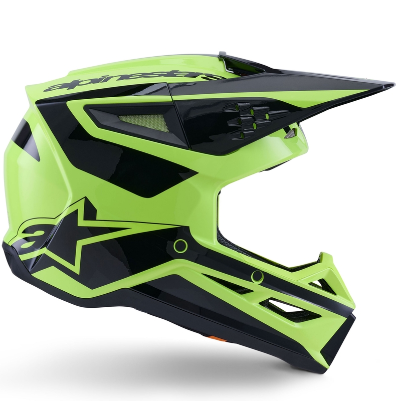 Alpinestars S-M3 Heat мотокрос каска флуоресцентно жълто-черна