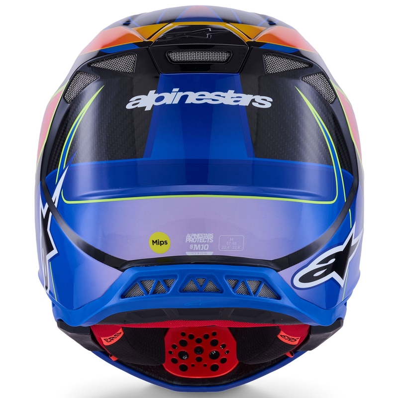 Каска за мотокрос Alpinestars Supertech S-M10 Era, синьо-червено-флуоресцентно жълто