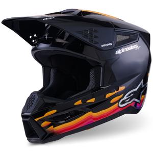 Мотокрос каска Alpinestars S-M3 Force черно-жълто-червено-бяло