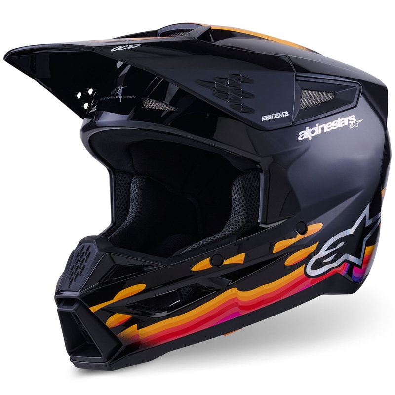 Мотокрос каска Alpinestars S-M3 Force черно-жълто-червено-бяло