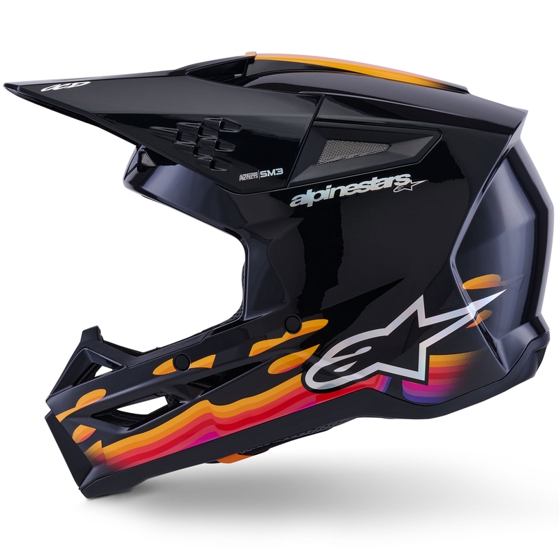 Мотокрос каска Alpinestars S-M3 Force черно-жълто-червено-бяло