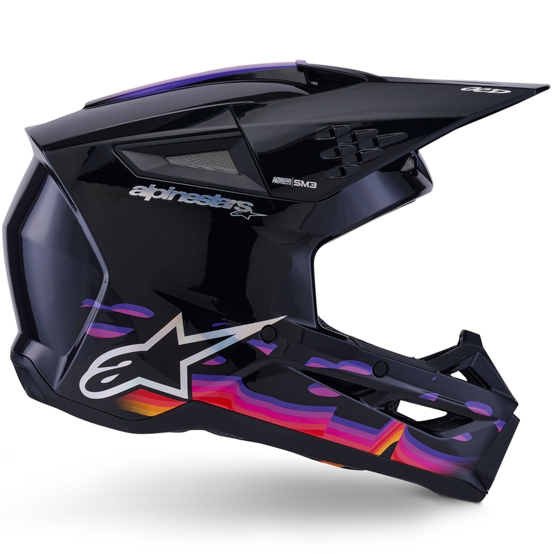 Мотокрос каска Alpinestars S-M3 Force черно-жълто-червено-бяло