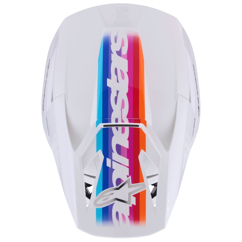 Каска за мотокрос Alpinestars S-M3 Force бяло-жълто-розово-лилаво