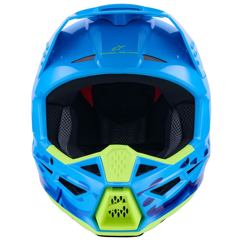 Каска за мотокрос Alpinestars S-M3 Force, синьо-флуоресцентно жълта