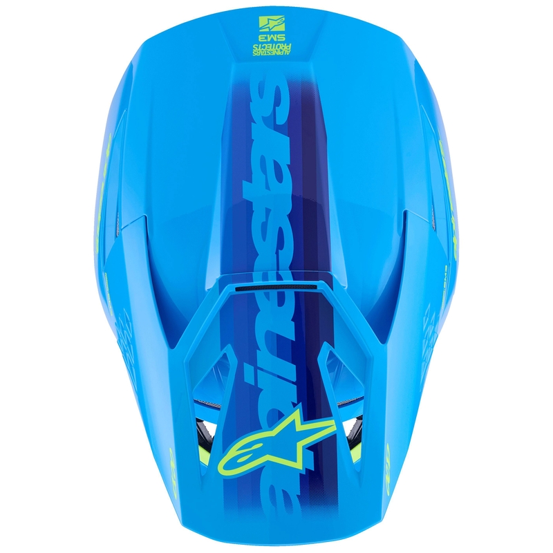 Каска за мотокрос Alpinestars S-M3 Force, синьо-флуоресцентно жълта