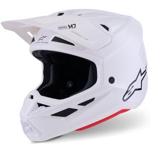 Каска за мотокрос Alpinestars SM7 Solid, бяла