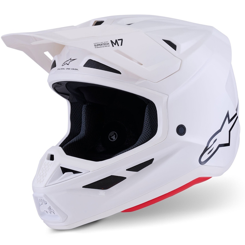 Каска за мотокрос Alpinestars SM7 Solid, бяла