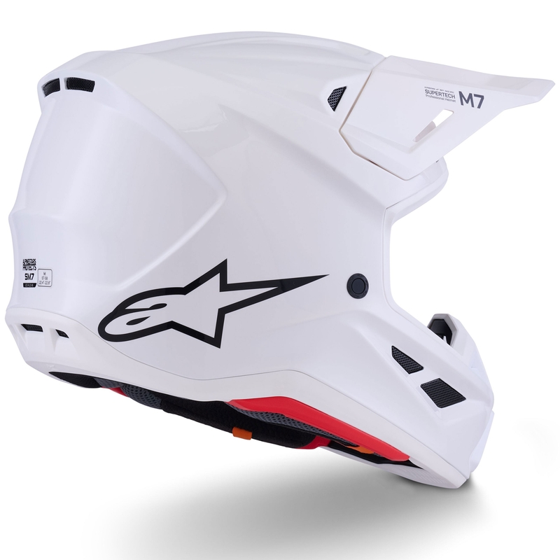 Каска за мотокрос Alpinestars SM7 Solid, бяла