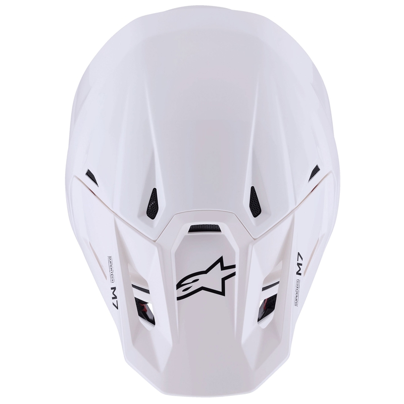 Каска за мотокрос Alpinestars SM7 Solid, бяла