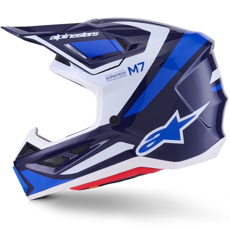 Мотокрос каска Alpinestars SM7 Rise синьо-бяла
