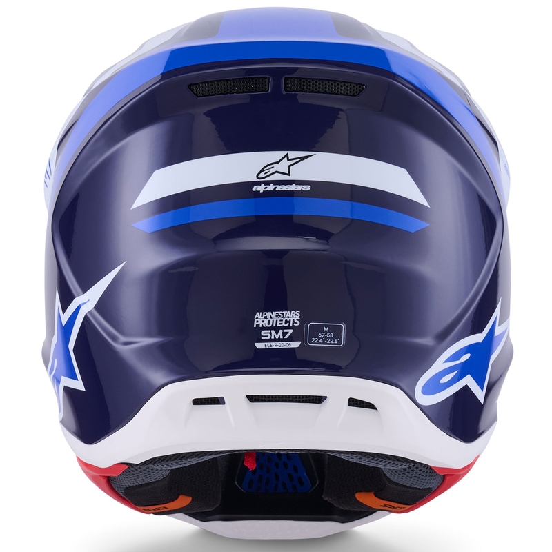 Мотокрос каска Alpinestars SM7 Rise синьо-бяла
