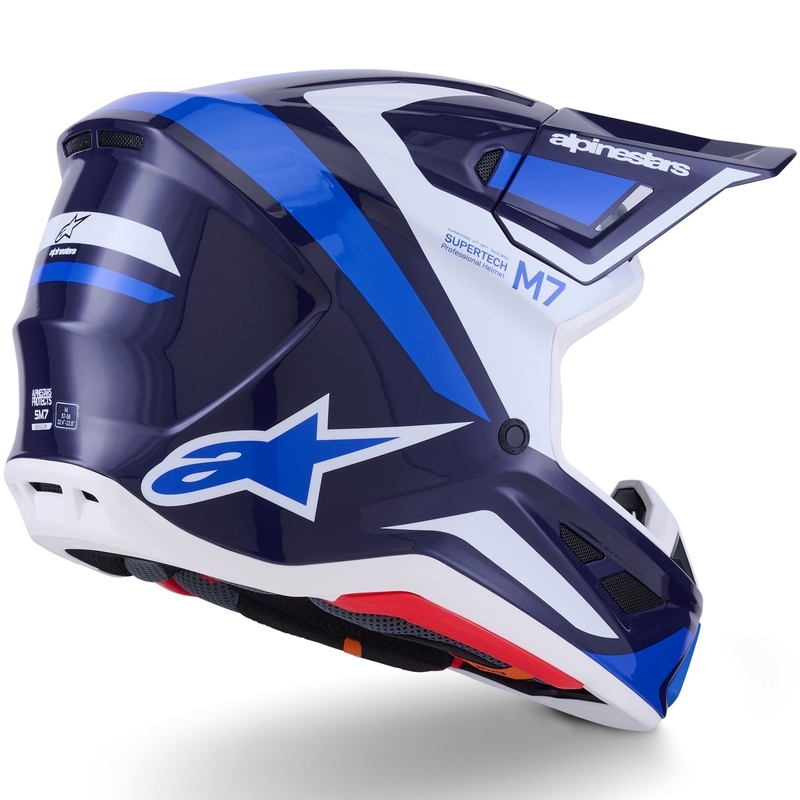 Мотокрос каска Alpinestars SM7 Rise синьо-бяла