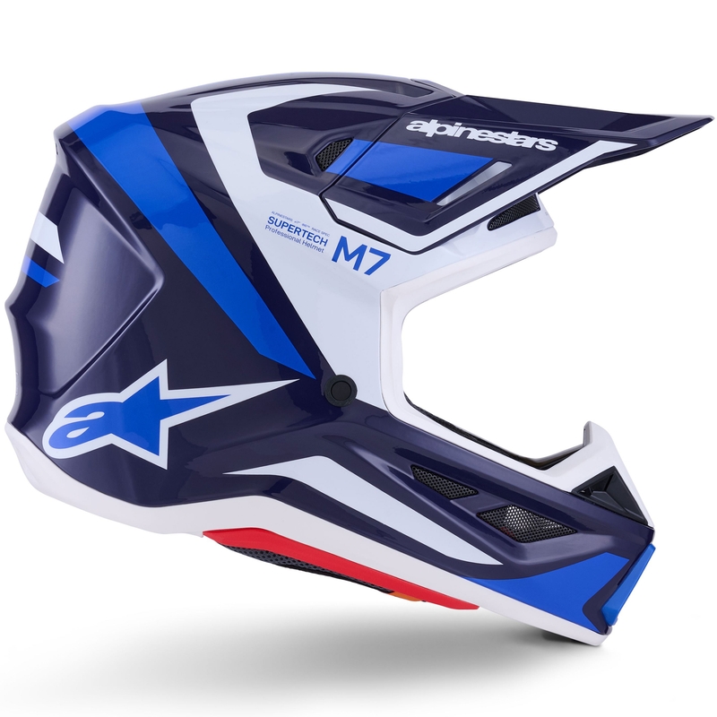 Мотокрос каска Alpinestars SM7 Rise синьо-бяла