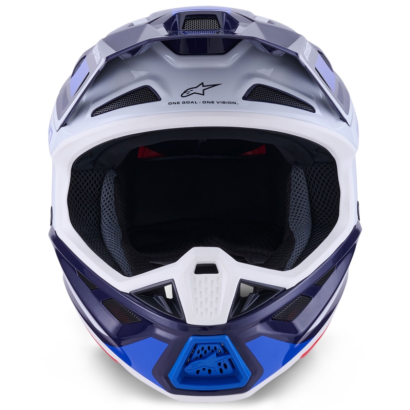 Мотокрос каска Alpinestars SM7 Rise синьо-бяла