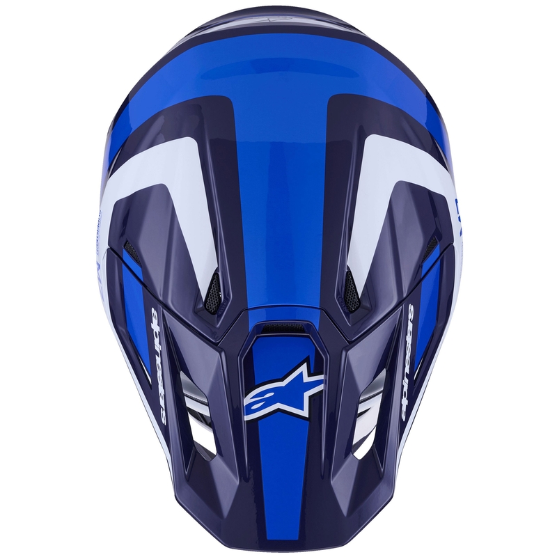 Мотокрос каска Alpinestars SM7 Rise синьо-бяла