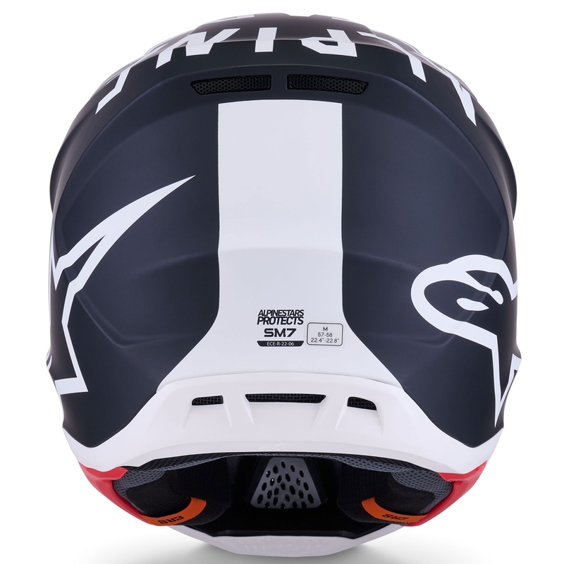Каска за мотокрос Alpinestars SM7 Dasher, матово черно-бяла
