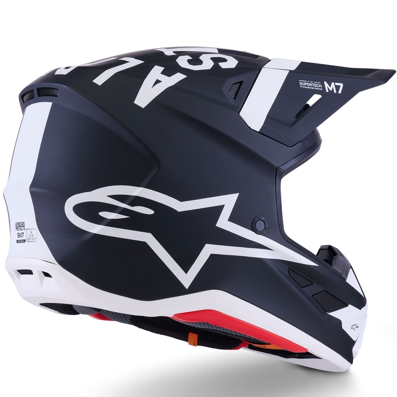 Каска за мотокрос Alpinestars SM7 Dasher, матово черно-бяла