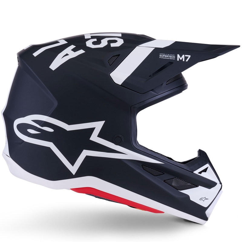 Каска за мотокрос Alpinestars SM7 Dasher, матово черно-бяла