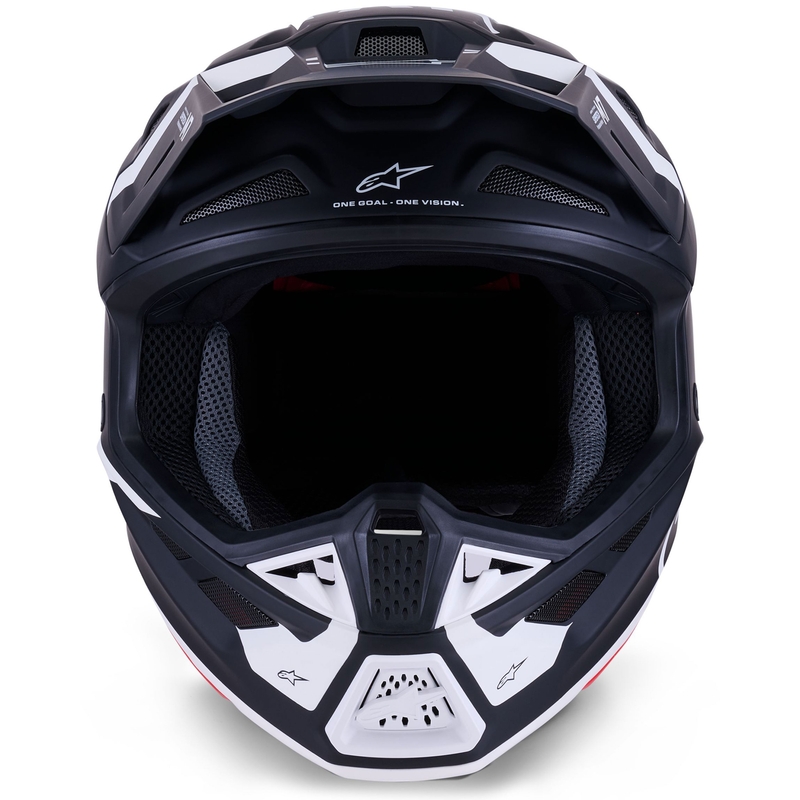 Каска за мотокрос Alpinestars SM7 Dasher, матово черно-бяла