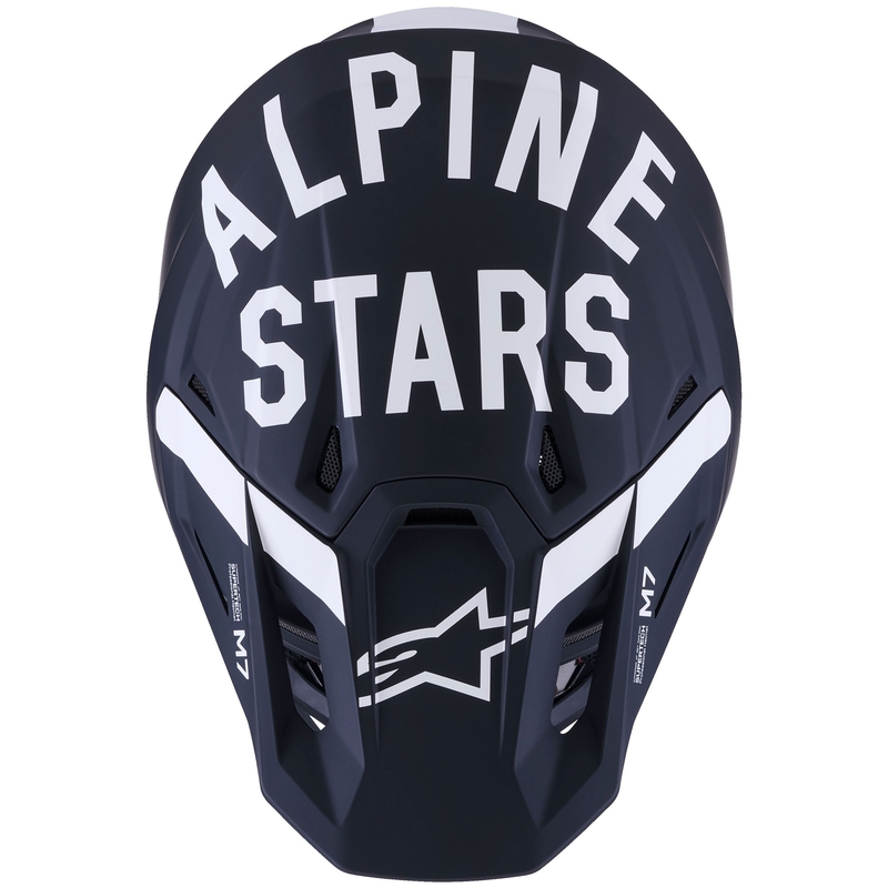 Каска за мотокрос Alpinestars SM7 Dasher, матово черно-бяла