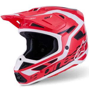 Каска за мотокрос Alpinestars SM7 Deed, червено-черно-бяла