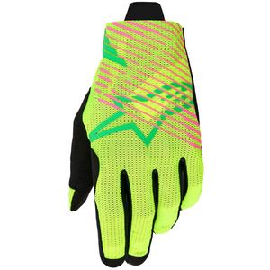 Ръкавици за мотокрос Alpinestars Radar Pro зелено-флуоресцентно жълто-флуоресцентно розово
