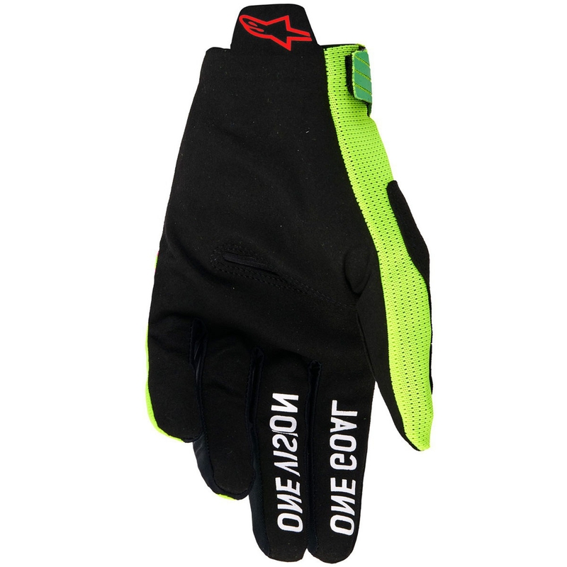 Ръкавици за мотокрос Alpinestars Radar Pro зелено-флуоресцентно жълто-флуоресцентно розово