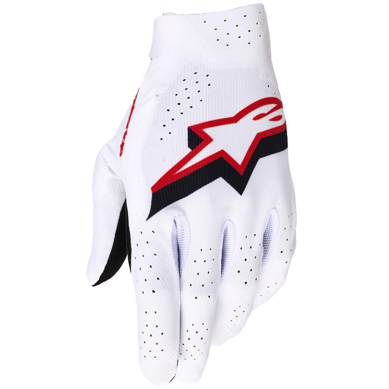Ръкавици за мотокрос Alpinestars Supertech MX, бяло-черно-червени