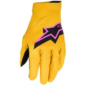 Ръкавици за мотокрос Alpinestars Supertech MX, златисто-черно-флуоресцентно розово
