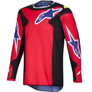 Мотокрос фланелка Alpinestars Fluid Grid червено-черно-лилаво-жълто