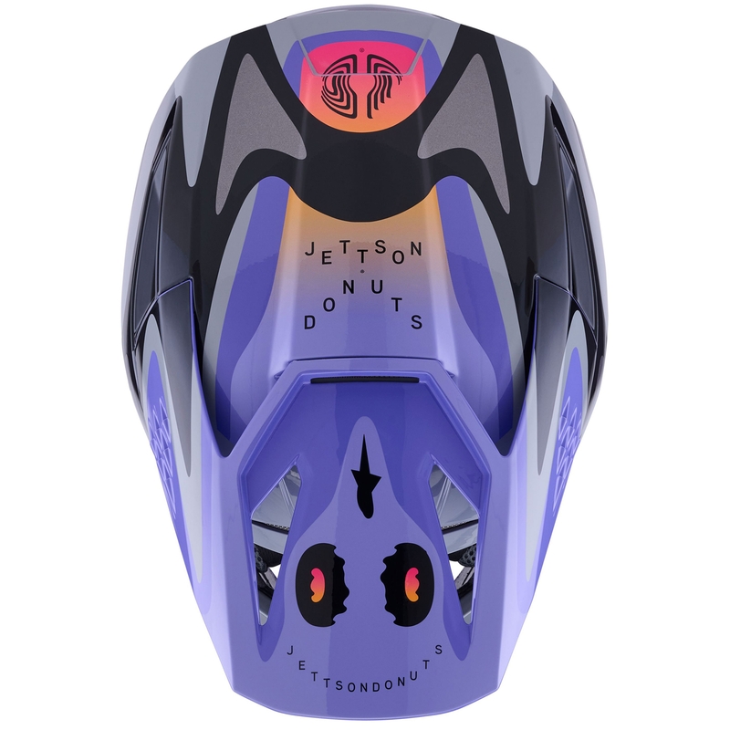 Каска за мотокрос Alpinestars S-M3 JETT LAWRENCE edition, сиво-лилаво-черно