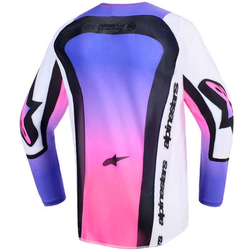 Детска мотокрос фланелка Alpinestars Supertech Vista Youth, бяло-лилаво-черно