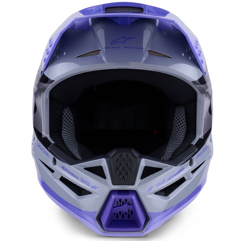 Детска мотокрос каска Alpinestars S-M3 JETT LAWRENCE edition, сиво-лилаво-черно