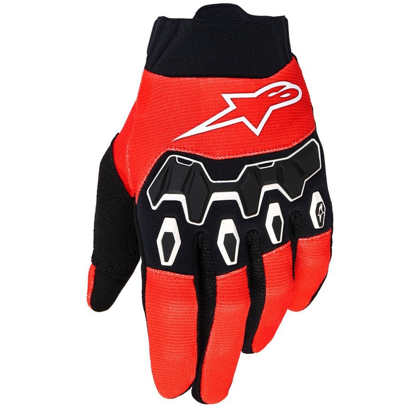 Детски/юношески мотокрос ръкавици Alpinestars Full Bore V2, червени, черно-бели