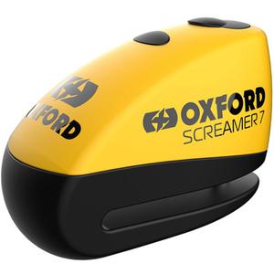 Заключване на дискова спирачка Oxford Screamer 7 с вградена аларма, жълто-черно
