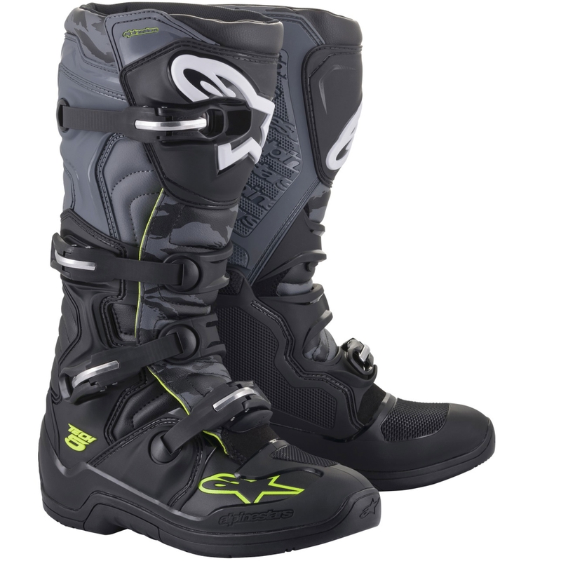 Мотоциклетни ботуши Alpinestars TECH 5 черно-сиво-флуоресцентно жълто